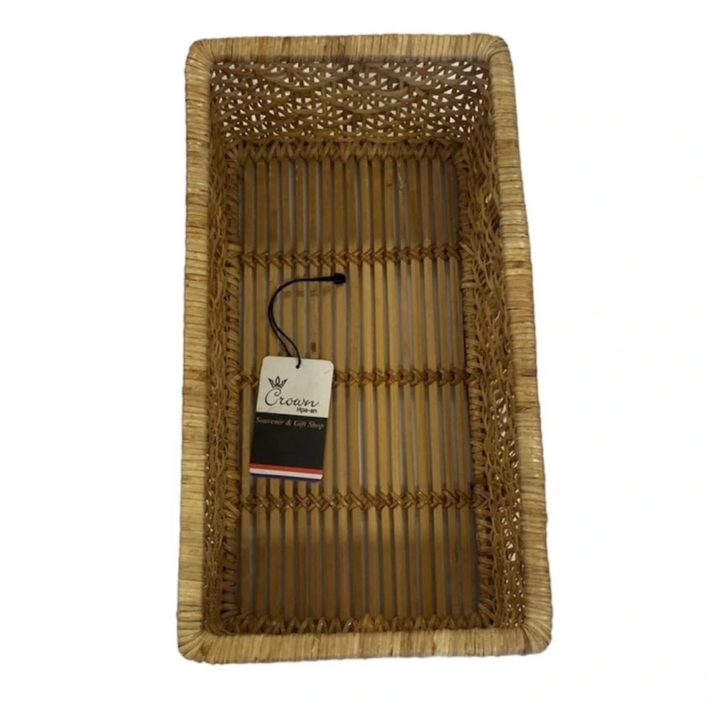 Crown‎ | Fish Woven/Wicker Rattan Tissue Box Decor Brown